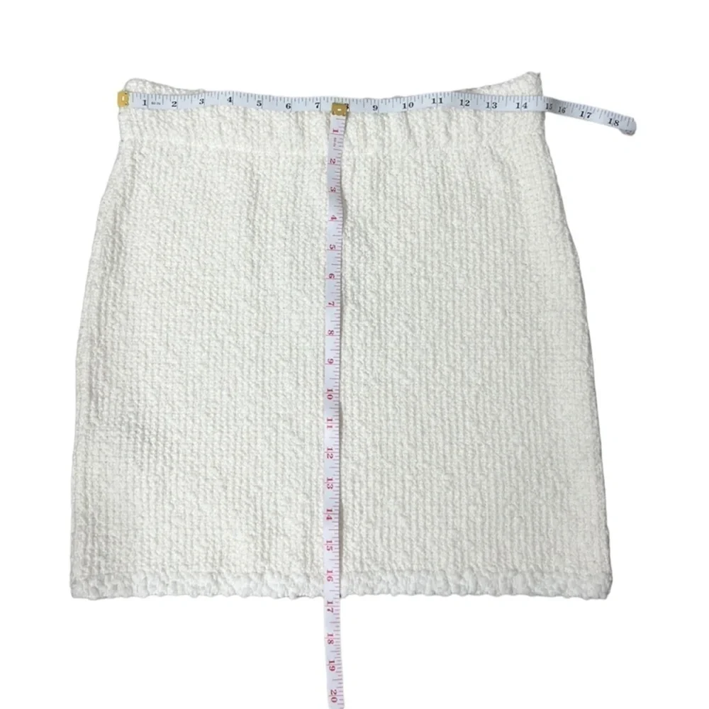 MNG by Mango Off White Light Wash Pull On Mini Skirt - Size Medium